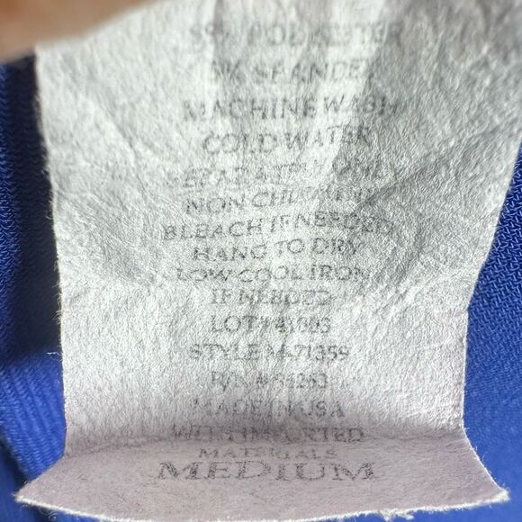 J.M. Fleurette royal blue slip knot top size medium - Picture 5 of 6